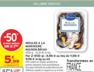 MOULES A LA MARINIERE MAISON BRIAU