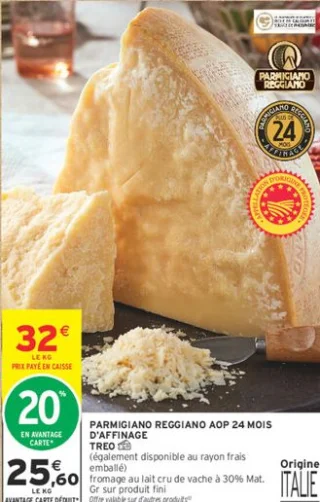 Parmigiano Reggiano AOP 24 Mois d'Affinage Treo