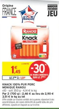 Knack 100% Pur Porc Monique Ranou