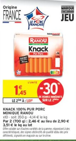 Knack 100% Pur Porc Monique Ranou