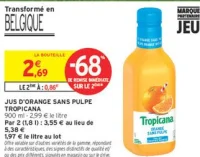 Jus d'orange sans pulpe Tropicana