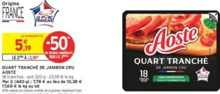 Quart Tranché de Jambon Cru Aoste