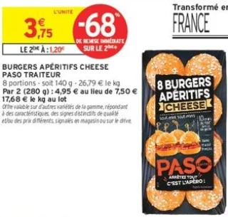 Burgers Apéritifs Cheese Paso Traiteur