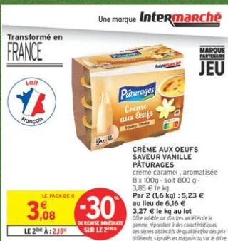 CRÈME AUX OEUFS SAVEUR VANILLE PÂTURAGES