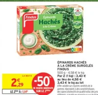 Épinards hachés à la crème surgelés Findus