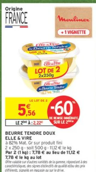 Beurre Tendre Doux Elle & Vire