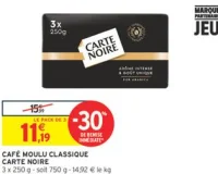 CAFÉ MOULU CLASSIQUE CARTE NOIRE