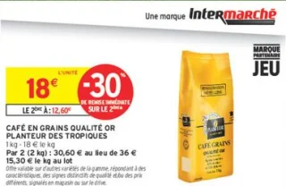 Café en grains qualité or Planteur des Tropiques