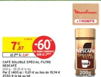 Café soluble spécial filtre Nescafé