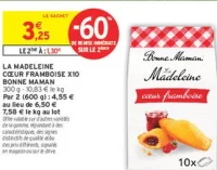 LA MADELEINE CŒUR FRAMBOISE X10 BONNE MAMAN