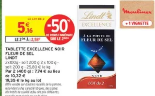 Tablette Excellence Noir Fleur de Sel Lindt