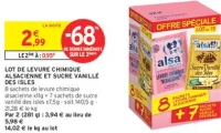 LOT DE LEVURE CHIMIQUE ALSACIENNE ET SUCRE VANILLÉ DES ISLES ALSA
