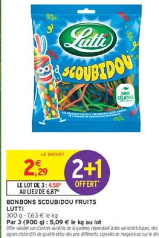 Bonbons Scoubidou fruits Lutti