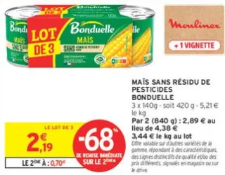 Maïs sans résidu de pesticides Bonduelle