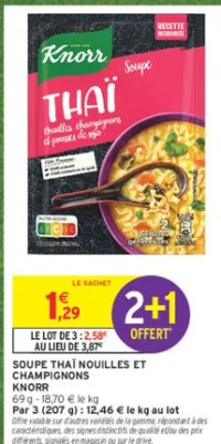 Soupe Thaï Nouilles et Champignons Knorr