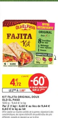 Kit Fajita Original Doux Old El Paso