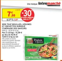 Wok Thaï Nouilles, Légumes et Crevettes Surgelé Itinéraire des Saveurs