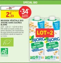 BOISSON VÉGÉTALE BIO AVOINE SANS SUCRES BJORG