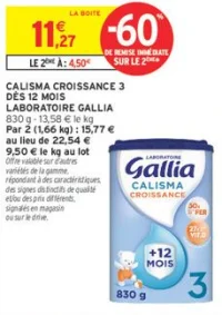 Calisma Croissance 3 dès 12 mois Laboratoire Gallia