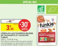 Céréales les fourrées beurre de cacahuète et cacao bio Funkie