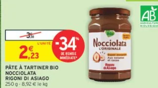 Pâte à tartiner bio Nocciolata Rigoni di Asiago