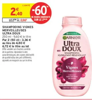 SHAMPOOING VIGNES MERVEILLEUSES ULTRA DOUX GARNIER