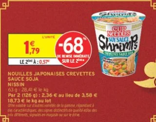 Nouilles Japonaises Crevettes Sauce Soja Nissin