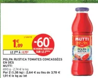 Polpa Rustica Tomates Concassées en Dés Mutti