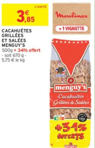Cacahuètes grillées et salées Menguy's
