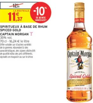 Spiritueux à base de rhum Spiced Gold Captain Morgan