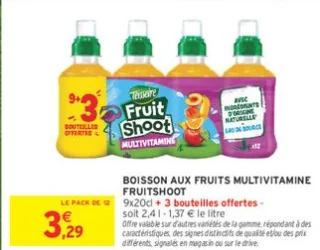 Boisson aux fruits multivitamine Fruit Shoot Teisseire