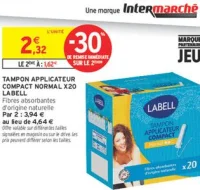 TAMPON APPLICATEUR COMPACT NORMAL X20 LABELL