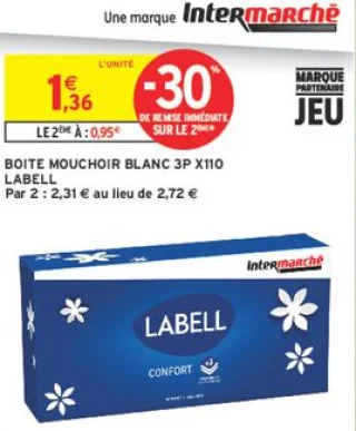 Boite mouchoir blanc 3P X110 Labell