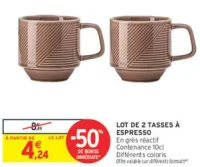Lot de 2 tasses à espresso