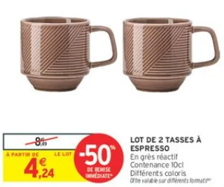 Lot de 2 tasses à espresso