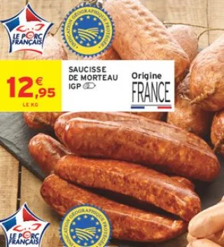 Saucisse de Morteau IGP Le Porc Français