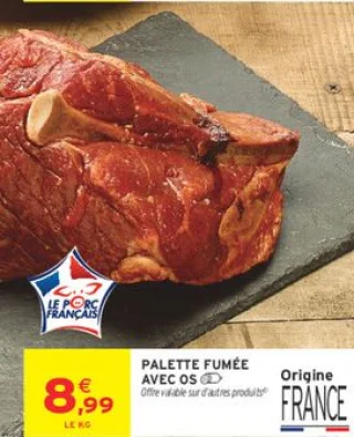 Palette fumée avec os