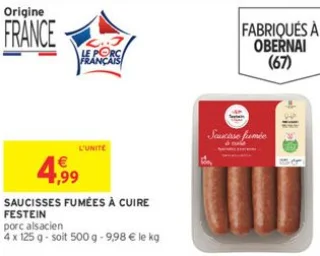 Saucisses fumées à cuire Festein