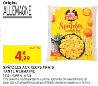 Spätzles aux oeufs frais Tante Germaine