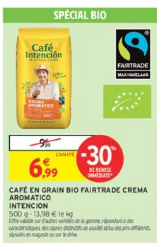 Café en grain bio Fairtrade Crema Aromatico Intencion