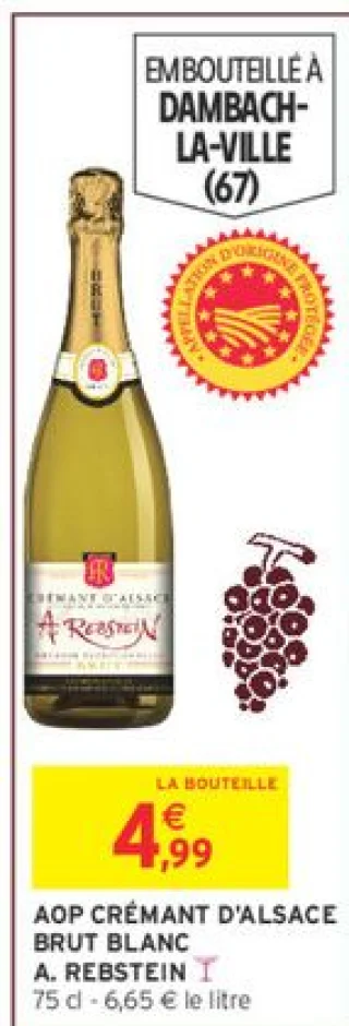 AOP Crémant d'Alsace Brut Blanc A. Rebstein