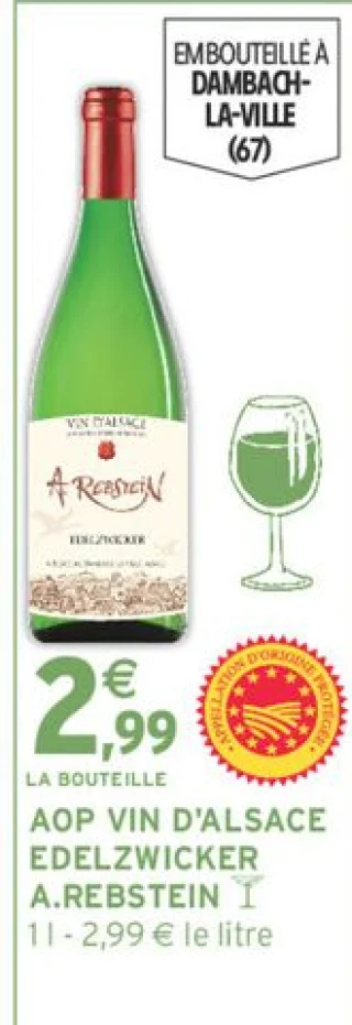 AOP VIN D'ALSACE EDELZWICKER A.REBSTEIN