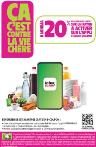 Avantage Carte -20% sur un rayon à activer sur l'appli chaque semaine