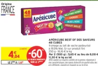 Apéricube Best of des saveurs 48 cubes fromage au lait de vache pasteurisé