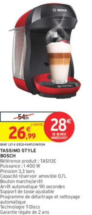 Cafetière Tassimo Style Bosch