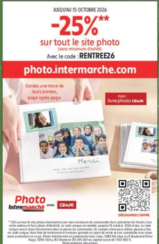 Photo Intermarché avec CEWE - -25% sur tout le site photo