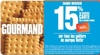 15% en avantage carte sur tous les goûters de marque Netto