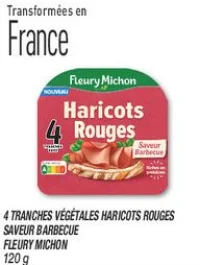 4 tranches végétales haricots rouges saveur barbecue Fleury Michon