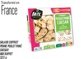 Salade coffret penne poulet pané caesar