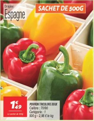 Poivron tricolore doux 